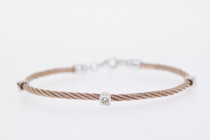 Bracelet silver with steel cz