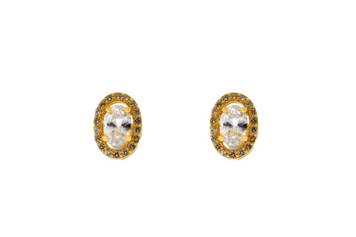 Pendiente plata 925 cz ovalado 