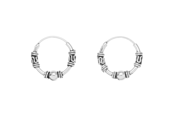 Pendiente aro bali plata 925 14.00/16.00mm (pack de 5)