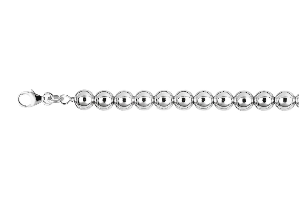 Pulsera bolas plata 925 enhebradas 6mm