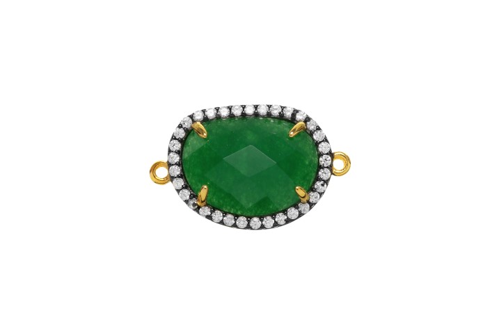 Entrepieza plata 925 piedra semi preciosa & cz 