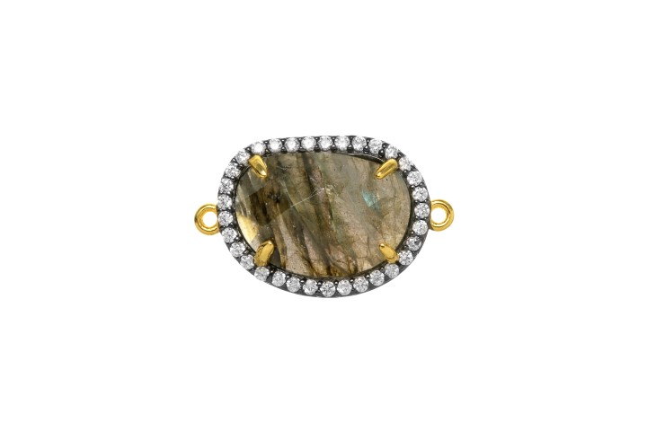 Silver 925  semi precious stone cz finding