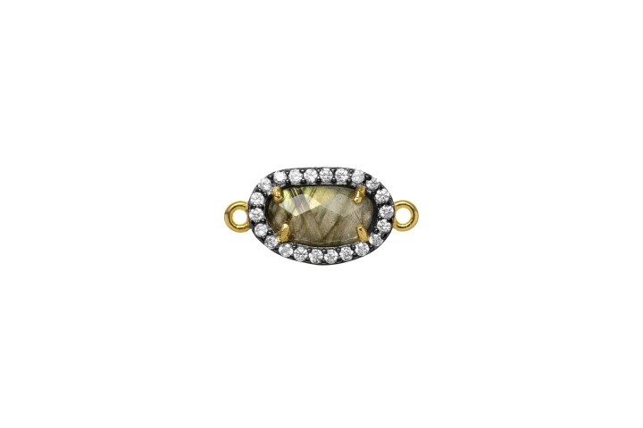 Entrepieza plata 925 piedra semi preciosa & cz 
