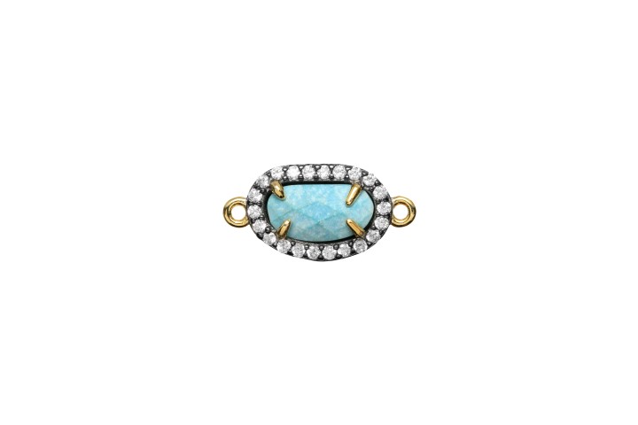 Silver 925  semi precious stone cz finding