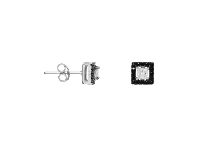 Pendiente plata 925 cuadrado cz 