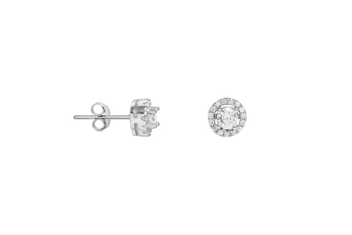 Silver 925 round earring cz