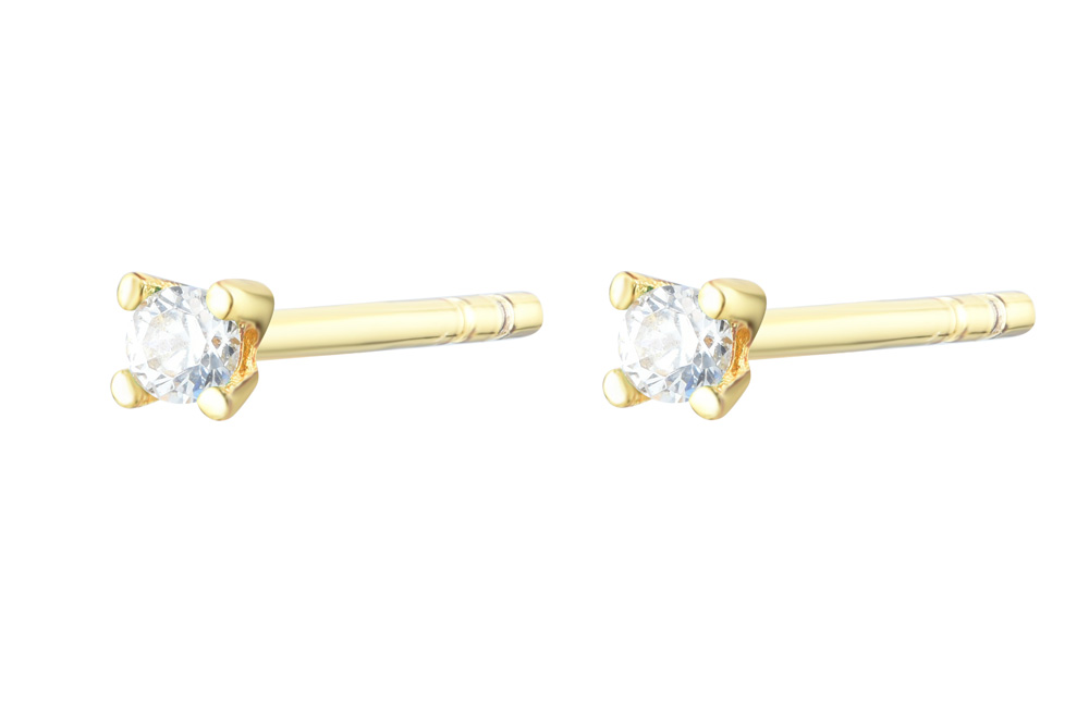 Earring silver 925 cz 1.50/1.70/2.00/3.00/4.00/5.00/6.00mm (pack of 6)