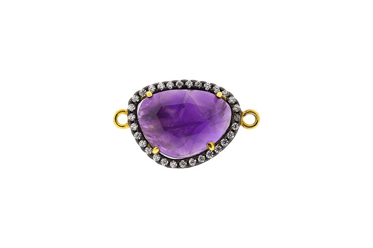 Silver 925  semi precious stone cz finding