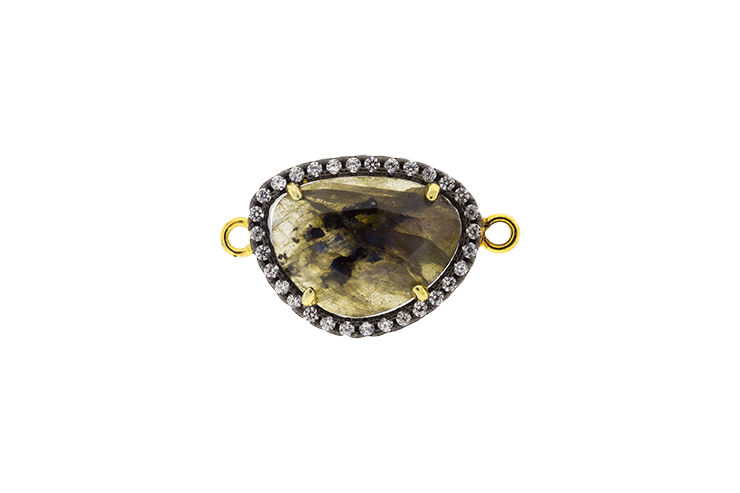 Silver 925  semi precious stone cz finding