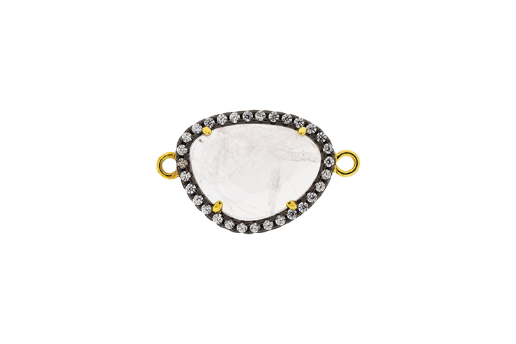 Silver 925  semi precious stone cz finding