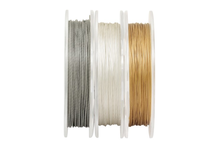 Hilo acero inoxidable bañado oro 49  hebras