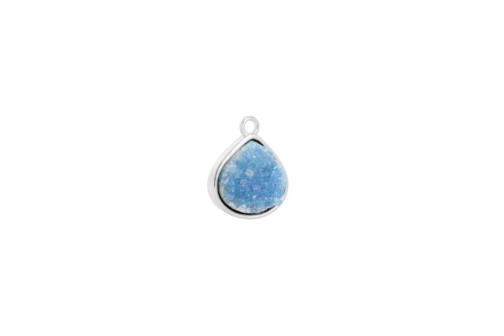 Charm silver 925 drusa stone