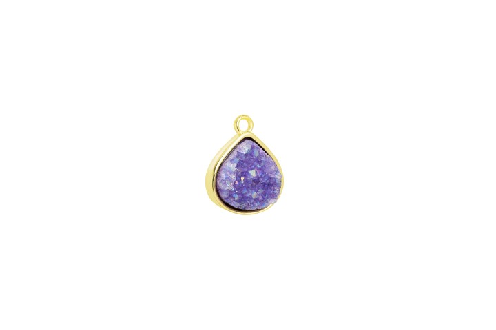 Charm silver 925 drusa stone