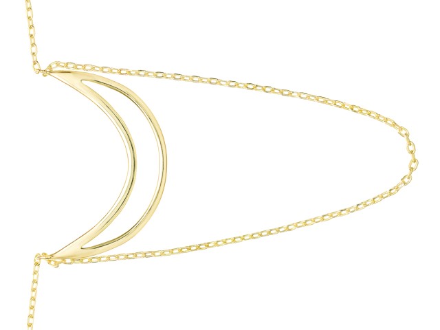 Collar plata 925 luna apaisada