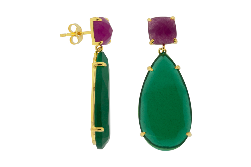 Silver 925 earring semi precious stone