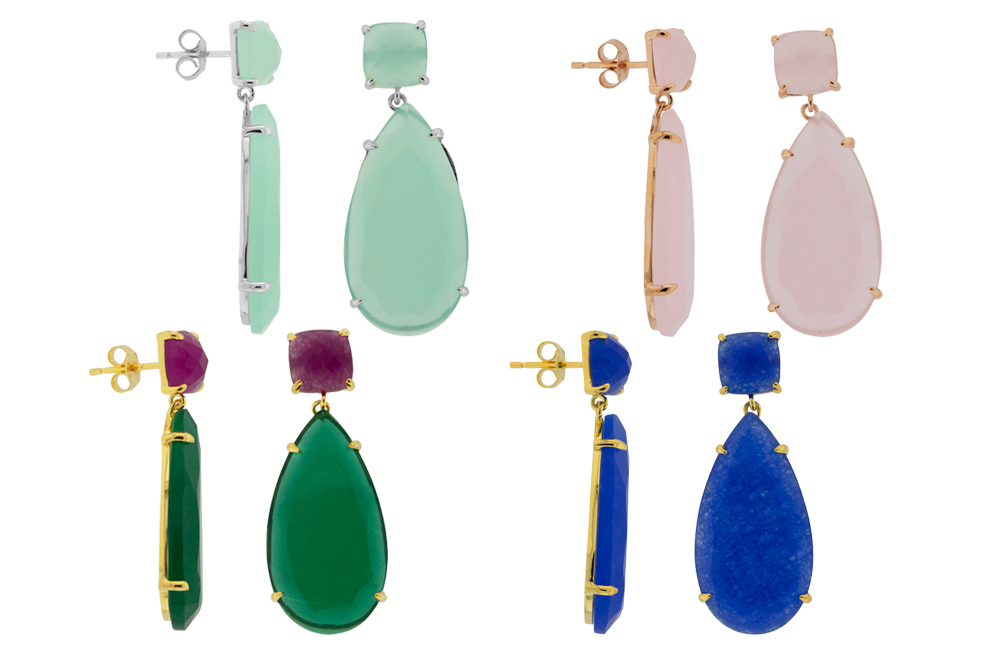 Silver 925 earring semi precious stone