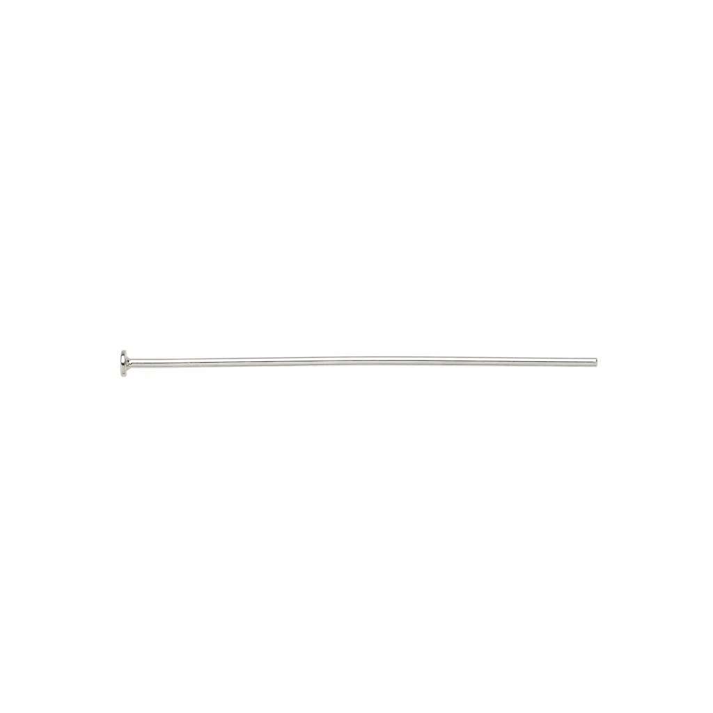 [14050G4000PL] Alfiler plata 925  con cabeza plana (HILO 0.40MM LARGO 40MM, Plata)