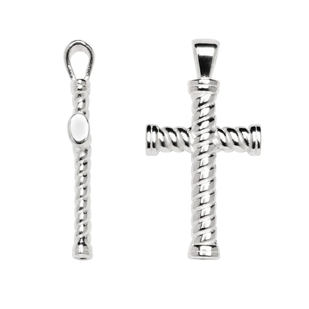 Sterling silver cross electroform pendant