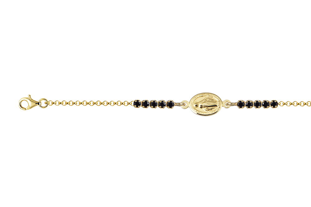 Pulsera plata 925 virgen milagrosa con zirconita
