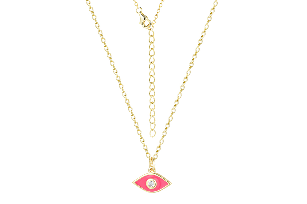 Collar plata 925 ojo turco esmalte con zirconita 