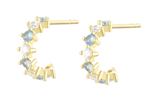 [14631E00E140MCDO_01] Silver 925 earring with cubic zirconia (Aquamarine)