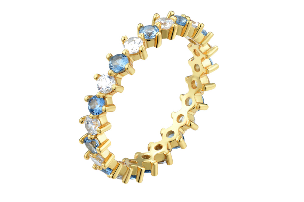 [14632R00TA12MCDO_02] Silver 925 ring with zirconita (EU size 52, Aquamarine)