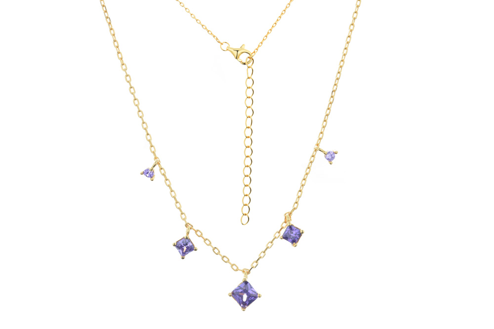 Silver 925 necklace with charm zirconita