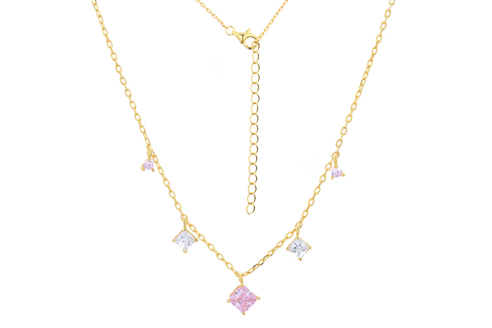 Collar plata 925 con charm zirconita 