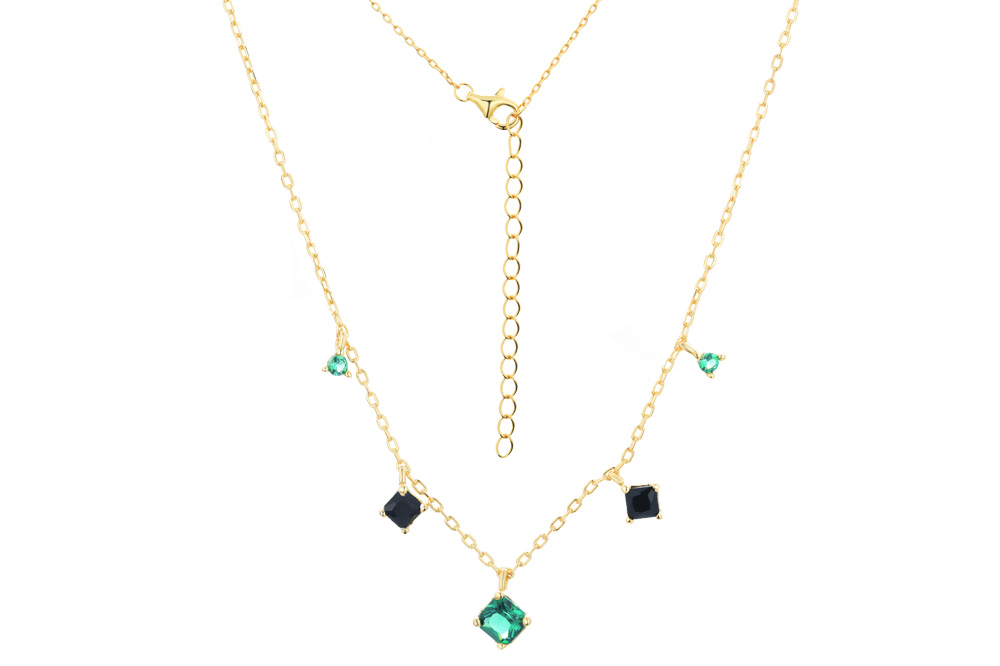 Collar plata 925 con charm zirconita 