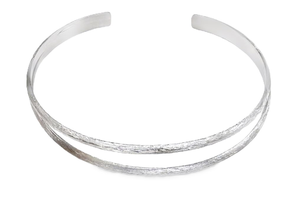 Brazalete plata 925 dos lineas