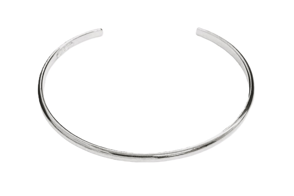 Sterling silver half round 3mm bangle bracelet