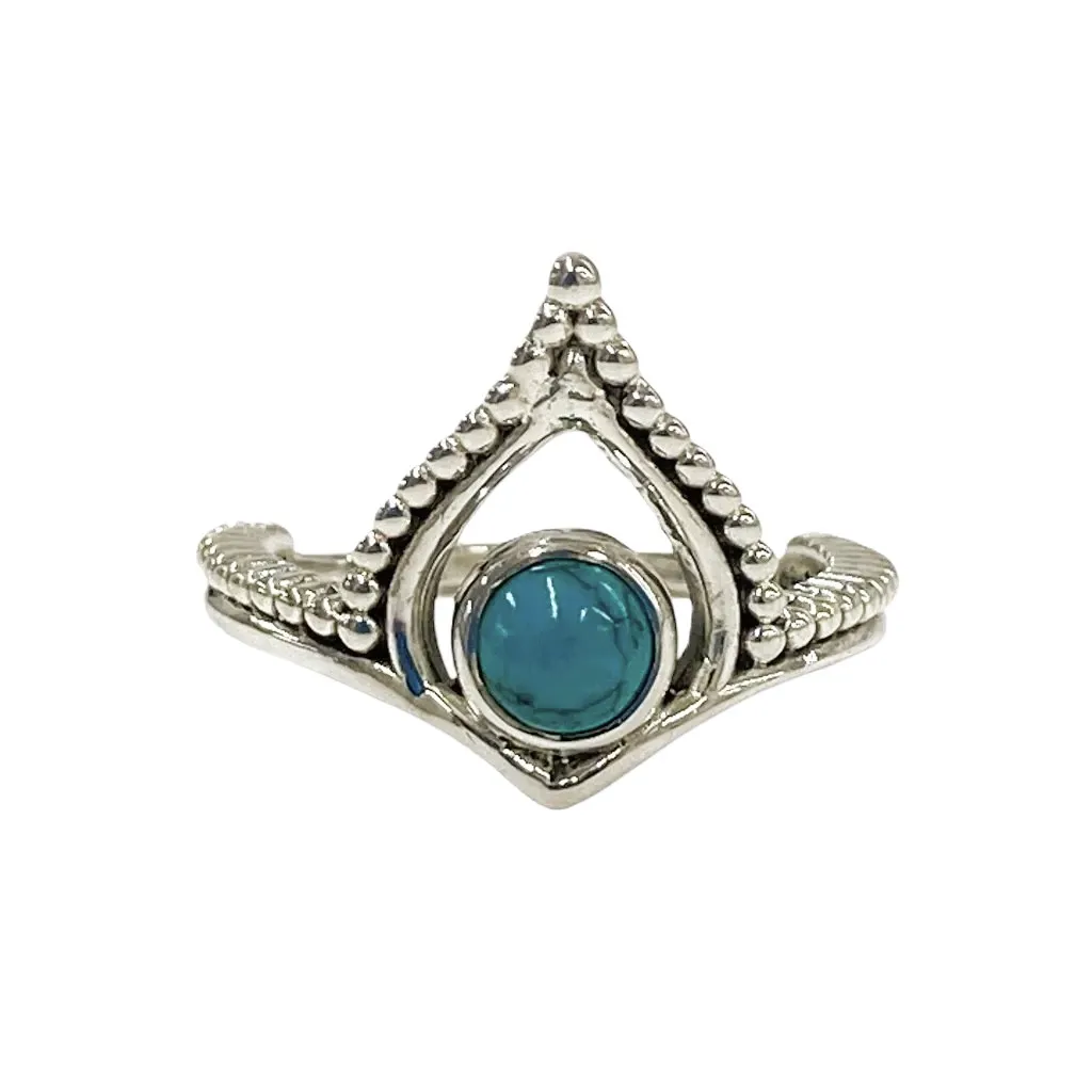 [14902R00TA12TUOX] Sterling silver rounded stone arabic style (EU size 52)