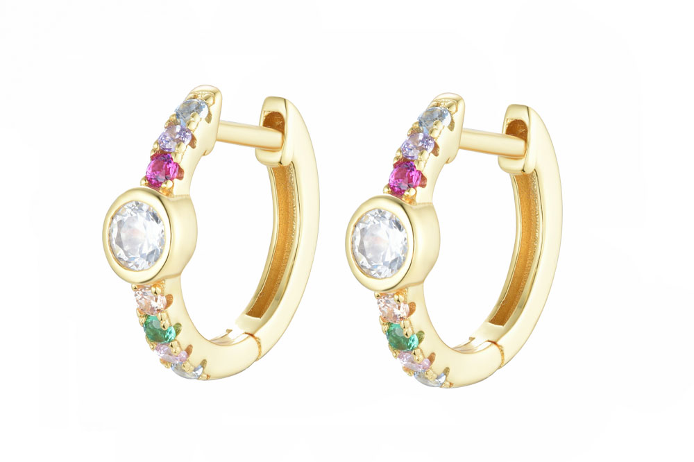 Sterling silver zirconia earring hoop