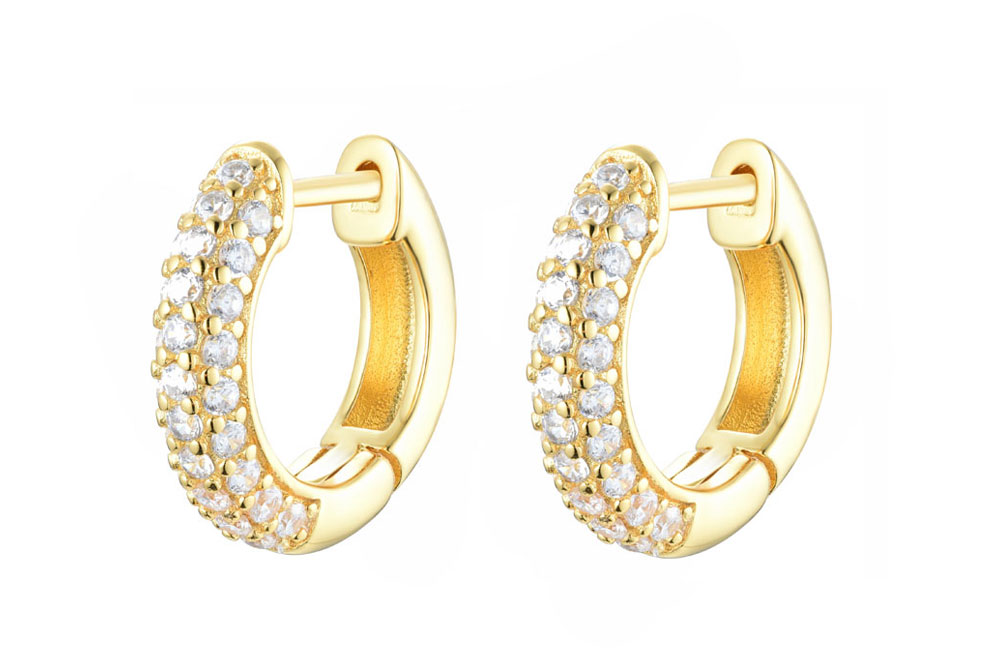 Sterling silver zirconia earring hoop