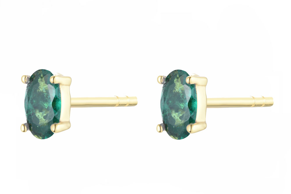 Sterling silver oval zirconia earring