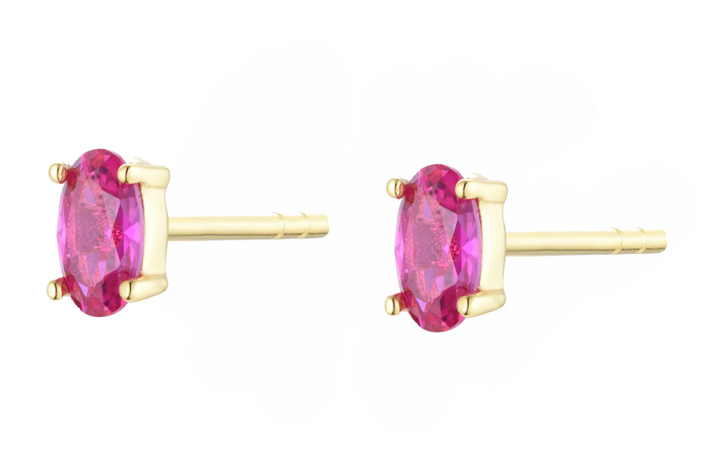 Sterling silver oval zirconia earring