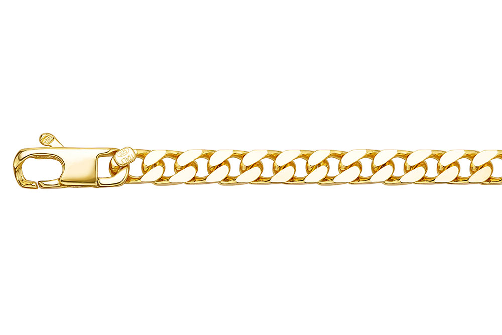 [15070C00550000DO] Cadena plata 925 barbada diamantada 4 lados 120 4mm (55 cm, Oro)