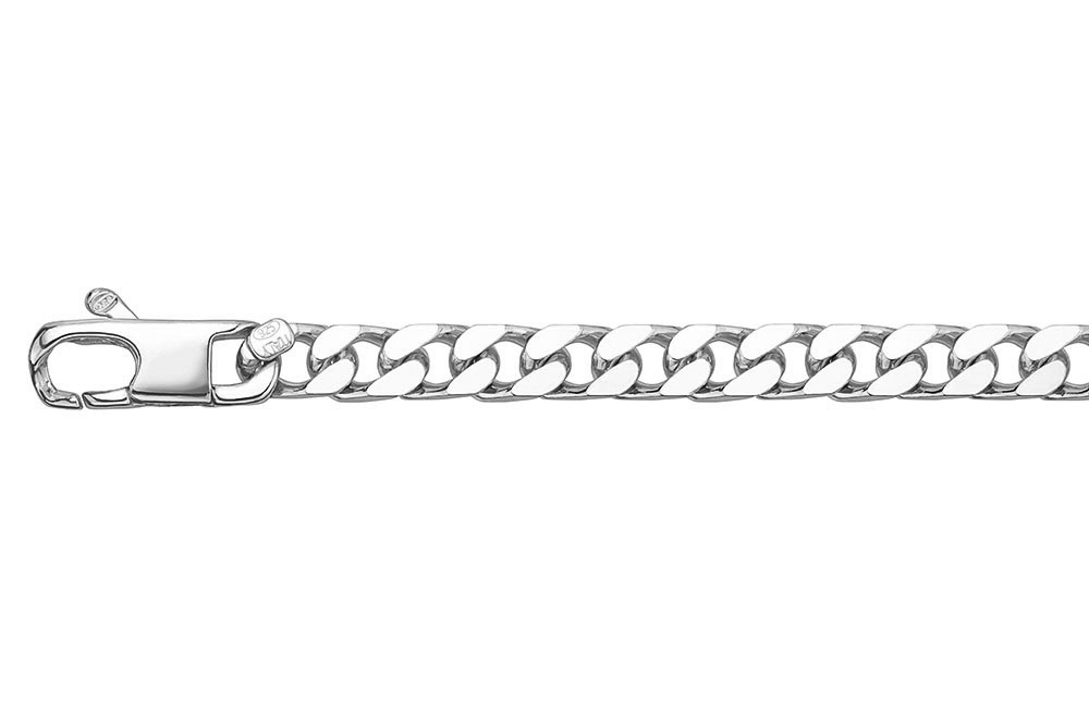 Cadena plata 925 barbada diamantada 4 lados 120 4mm