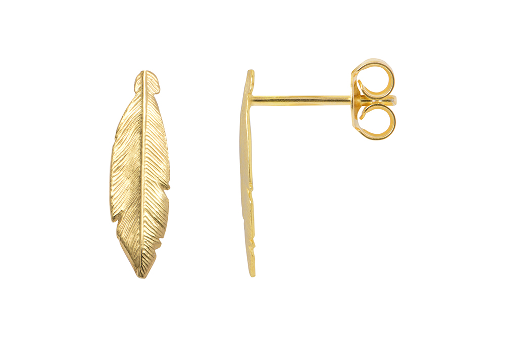 Pendiente plata 925 pluma