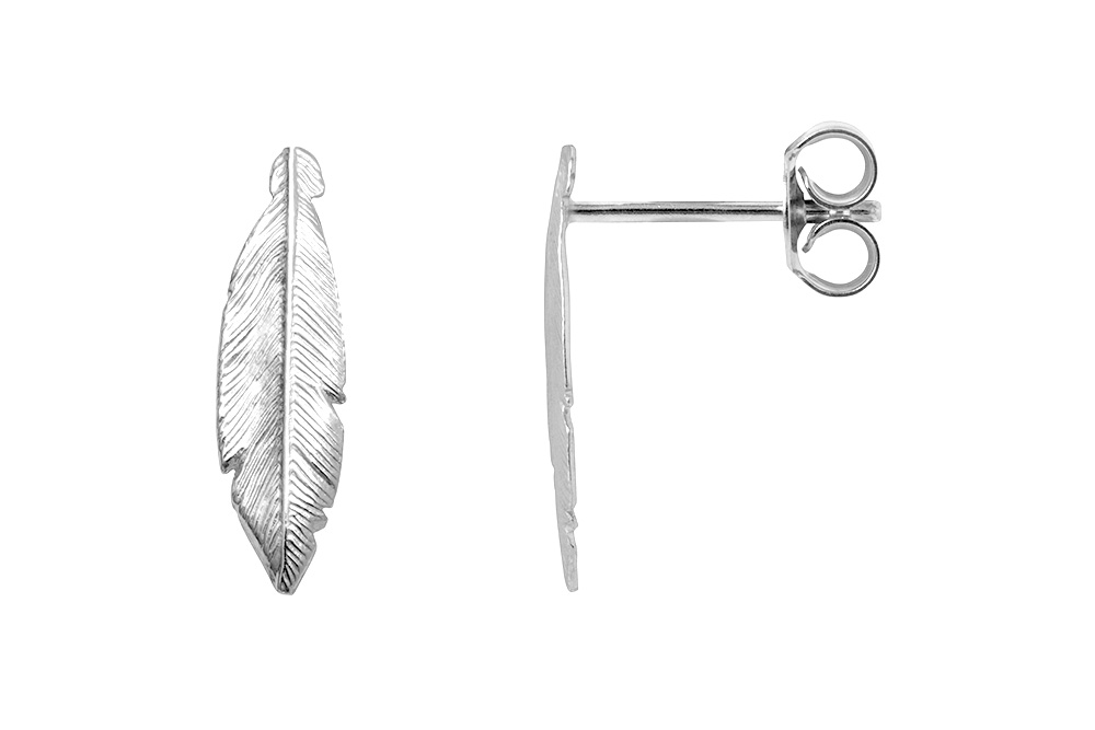 Pendiente plata 925 pluma