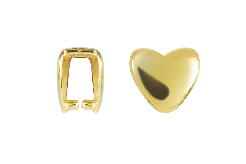 Sterling silver bail heart
