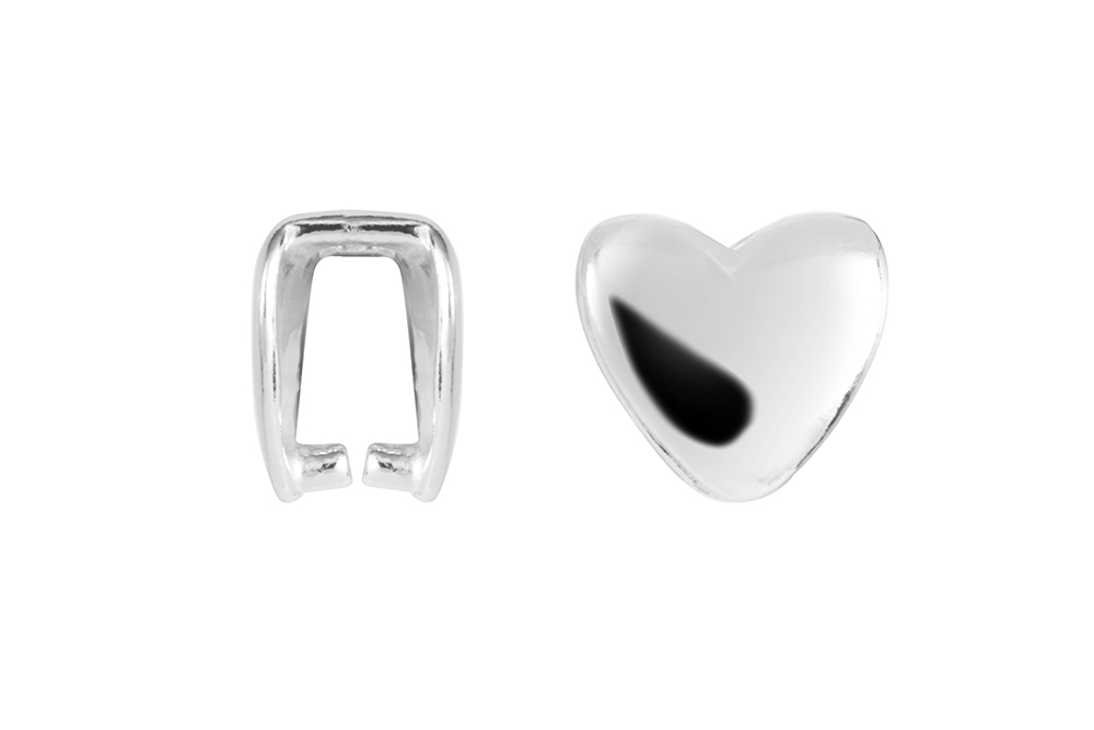 Sterling silver bail heart