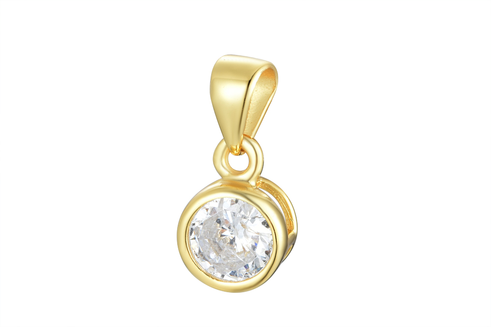 Colgante plata 925 zirconita montura rusa