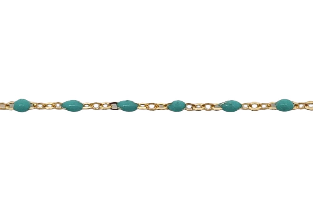 Cadena a metros plata 925 forzada pisada 030 con esmalte 5mm