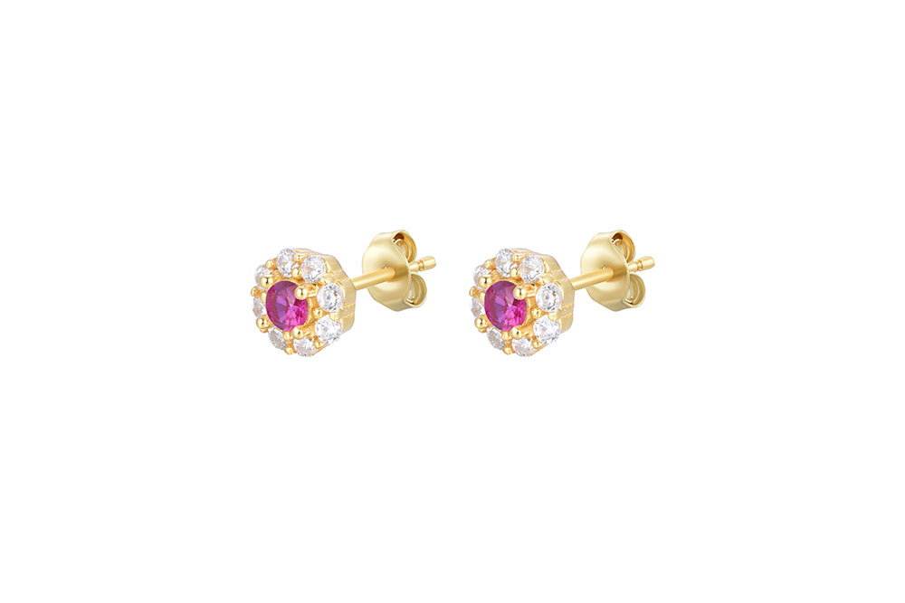 Pendiente plata 925 flor zirconita