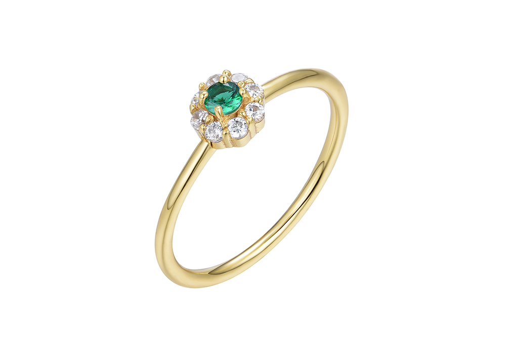 Anillo plata 925 flor zirconita