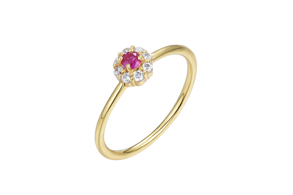 Anillo plata 925 flor zirconita