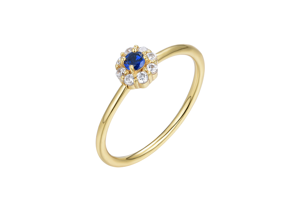Anillo plata 925 flor zirconita