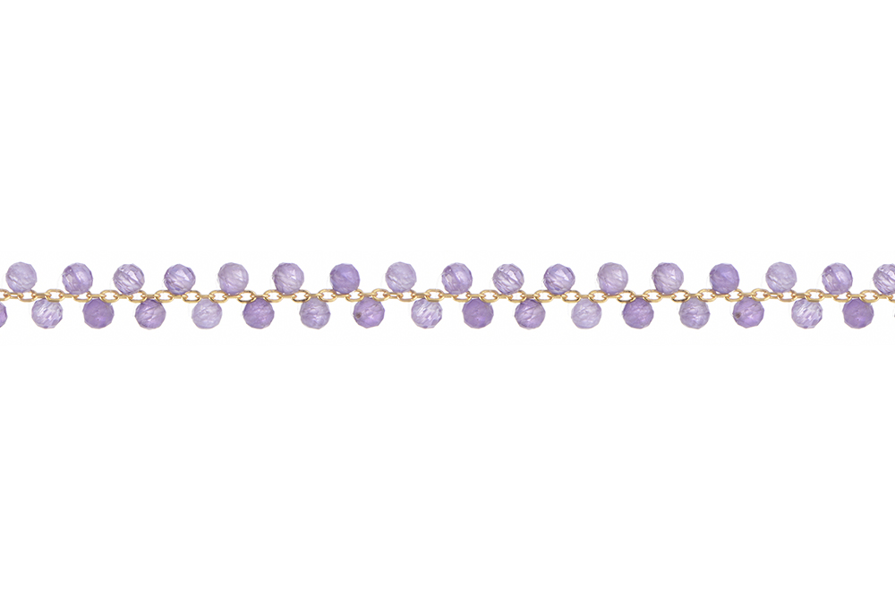 [16761N40E5RAMDO] Sterling silver semiprecious stone necklace (Amethyst)