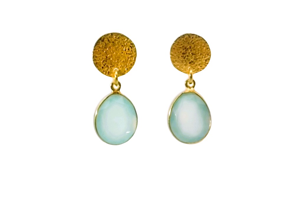 Sterling silver semiprecious stone earring